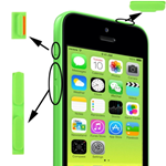 SET PULSANTI LATERALI VOLUME + ACCENSIONE + SILENZIOSO PER IPHONE 5C GREEN IP5C-112