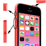 SET PULSANTI LATERALI VOLUME + ACCENSIONE + SILENZIOSO PER IPHONE 5C PINK IP5C-109