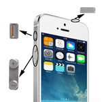 SET DI PULSANTI LATERALI VOLUME + ACCENSIONE + SILENZIOSO PER IPHONE 5S SE SPACE GREY BLACK IP5S-086