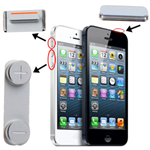 SET DI PULSANTI LATERALI VOLUME + ACCENSIONE + SILENZIOSO PER IPHONE 5 WHITE IP5-059