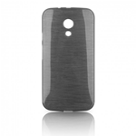 Custodia in TPU Effetto Metallico Nero per Motorola Moto G (2014)