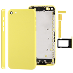 Ricambio Cover completo sostituzione Apple iPhone 5C Giallo copertura posteriore con piastra di montaggio Pulsante Mute + pulsante di accensione + tasto volume + Nano SIM Card vassoi