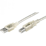 Cavo USB stampante - USB Tipo A 4 pin (M) - USB Tipo B 4 pin (M) - 1.8 m - trasparente Mediacom M-CUBMM2T