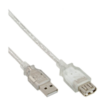 Prolunga USB - USB Tipo A 4 pin (M) - USB Tipo A 4 pin (F) - 3 m - trasparente Mediacom M-CUAMF3T