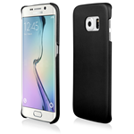 Custodia TPU Rivestito Pelle Sottile Nera Samsung Galaxy S6 Edge SM-G925F