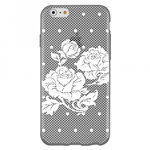 Custodia TPU Fumè Trasparente Rose Bianche Apple iPhone 6 5,5"