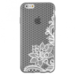 Custodia TPU Fumè Trasparente Fiori Bianche Apple iPhone 6S / 6 5,5"