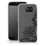 Custodia TPU Trasparente Fiori Neri Samsung i9505 / i9500 Galaxy S4 / SIV