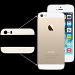 Ricambio Adesivo Ultra Slim Top e Bottom Glass Silver Argento Bianco Apple iPhone 5S 