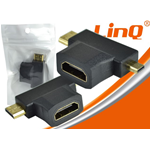 Adattatore Video HDMI 2 in 1 (T) HDMI Femmina a Mini HDMI e Micro HDMI Linq HF-103 
