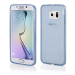 Custodia TPU Trasparente Trendy Brillantinata Azzurro Samsung Galaxy S6 Edge + Plus SM-G928F