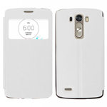 Custodia in Ecopelle Slim View con Holder Bianco per LG G3 (D855)