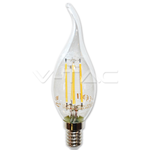 Lampada Fiamma Filamento LED E14 4W/40W 400LM VT-1997 2700K V-TAC Luce Bianco Calda