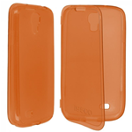 Custodia in TPU Arancione e Flip per Samsung i9505 / i9500 / Galaxy S4 / SIV