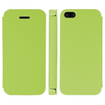 Custodia in PVC e Ecopelle Verde Flip Cover per Apple iPhone 5 / 5S