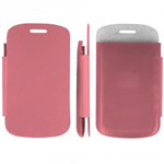 Custodia in PVC e Ecopelle Rosa Flip Cover per BlackBerry Q10