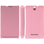 Custodia in PVC e Ecopelle Rosa Flip Cover per Sony Xperia E dual / C1605 / C1604