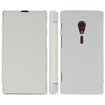 Custodia in PVC e Ecopelle Bianca Flip Cover per Sony Xperia ION / LT28i