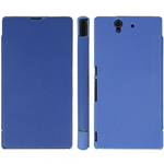 Custodia in PVC e Ecopelle Azzurra Flip Cover per Sony Xperia Z / L36h / C660X / C6603