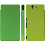 Custodia in PVC e Ecopelle Verde Flip Cover per Sony Xperia Z / L36h / C660X / C6603