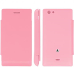 Custodia in PVC e Ecopelle Rosa Flip Cover per Sony Ericsson Xperia Miro ST23i