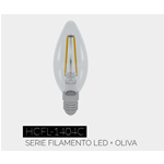 Lampada Filamento Oliva LED E27 4W/35W 420LM HCFL-1404C 3000K Skylighting Luce Bianca Calda