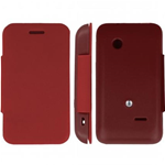 Custodia in PVC e Ecopelle Rossa Flip Cover per Sony Xperia ST21i Tipo HSC