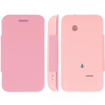 Custodia in PVC e Ecopelle Rosa Flip Cover per Sony Xperia ST21i Tipo HSC