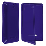 Custodia in TPU Blu Flip Cover per Sony Xperia E C1504 / 1505