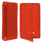 Custodia in TPU Arancione Flip Cover per Sony Xperia E C1504 / 1505