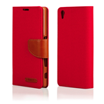 Custodia Libretto TPU Ecopelle Rosso, Carte Credito, Samsung Galaxy J1 2016 SM-J120, Antigraffio Antiurto 