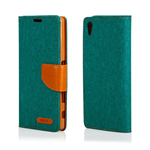 Custodia Libretto TPU Ecopelle Verde, Carte Credito, Samsung Galaxy J1 2016 SM-J120, Antigraffio Antiurto 