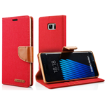 Custodia Libretto TPU Ecopelle Rossa, Carte Credito, Samsung Galaxy Note 7 SM-N930, Antigraffio Antiurto 