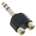 Adattatore Audio 1 Jack Maschio 6.3mm a 2 Jack Femmina RCA