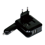 Caricabatterie da Casa e Auto 2 USB 12-24V / 220V Mediacom M-USBCHCC2
