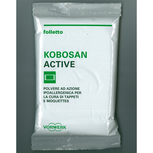 11606 - Confezione 70g KOBOSAN ACTIVE Polvere Azione Ipoallergenica Cura  Tappeti Moquettes Folletto Vorwerk VK  118/119/120/121/122/130/131/135/136/140/150 - Vorwerk