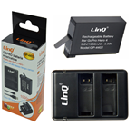 Caricabatterie USB doppia carica + 1 Batteria per GoPro Hero 3+ / 4 Linq GP-4402