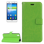Custodia TPU Ecopelle con Carte di Credito Verde, Huawei Y6 II LYO-L21, Antigraffio