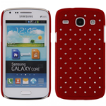 Custodia in PVC Rosso con Zirconi per Samsung Galaxy Core i8260