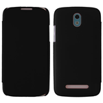 Custodia in PVC e Ecopelle Nera Flip Cover per HTC Desire 500