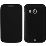 Custodia in PVC e Ecopelle Nero Filp Cover per HTC Desire 200