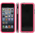 Custodia/Bumper in PVC Trasparente e TPU Rosa per Apple iPhone 5C