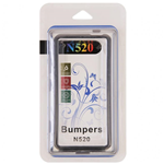 Custodia/Bumper in PVC Trasparente e TPU Nero per Nokia Lumia 520 / 525