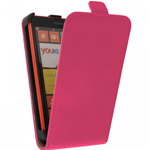 Custodia in Ecopelle Fucsia + Pellicola Gratis per Nokia Lumia 625