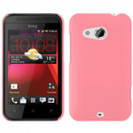 Custodia in PVC Gommato Rosa per HTC Desire 200