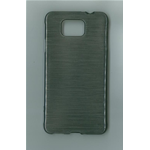 Custodia in TPU Effetto Metallico Nero per Samsung Galaxy Alpha / G850F