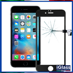 Pellicola Vetro Temperato iGlass, Apple iPhone 6S / 6 Plus 5,5", Full Cover Black Glass Tempered 9H, Antigraffio Antiriflesso 