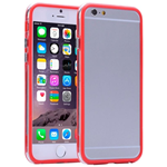 Custodia Bumper in TPU Trasparente e Rosso per Apple iPhone 6 Plus