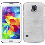 Custodia in PVC Simil Metallo Bianco per Samsung Galaxy S5 SM-G900F / i9600 / i9605
