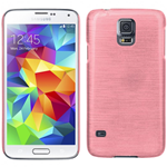 Custodia in PVC Simil Metallo Rosa per Samsung Galaxy S5 SM-G900F / i9600 / i9605